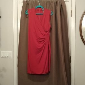 Ralph Lauren Ruched Red Sheath Dress Career  Sz L